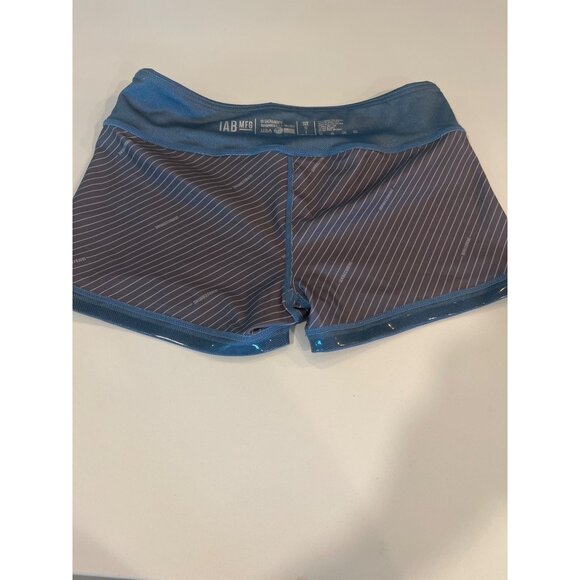IAB MFG Womens Blue Reversible Athletic Shorts Size L With Striped Pattern - Picture 4 of 7